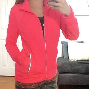 Neon Pink Reflective Athletic Zip Jacket